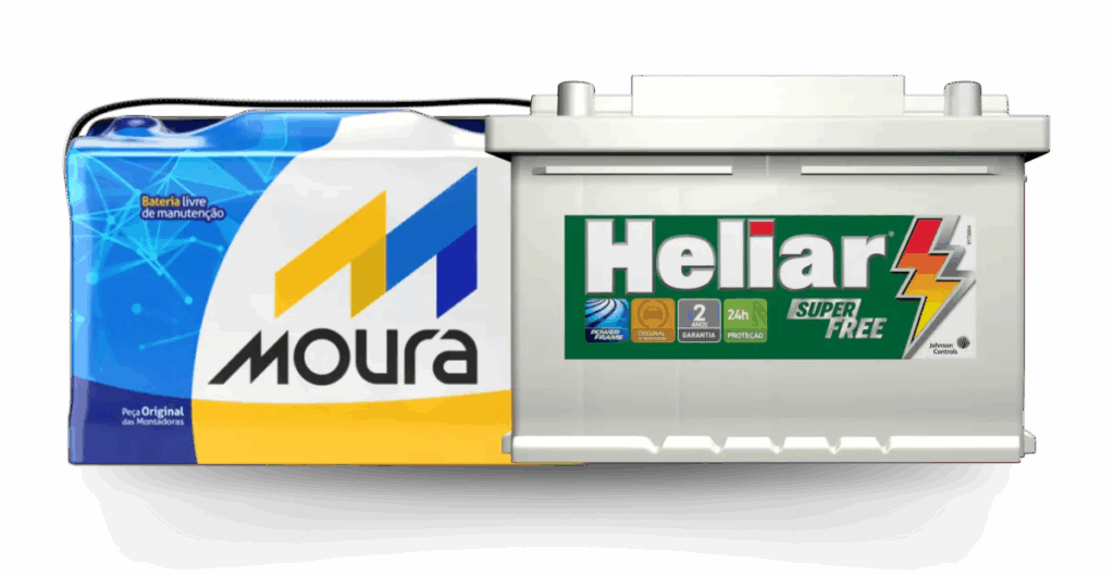 Baterias automotivas Moura e Heliar